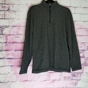 CLUB 38 PERFORMANCE CREMIEUX MARLED KNIT QUARTER ZIP PULLOVER SWEATER L